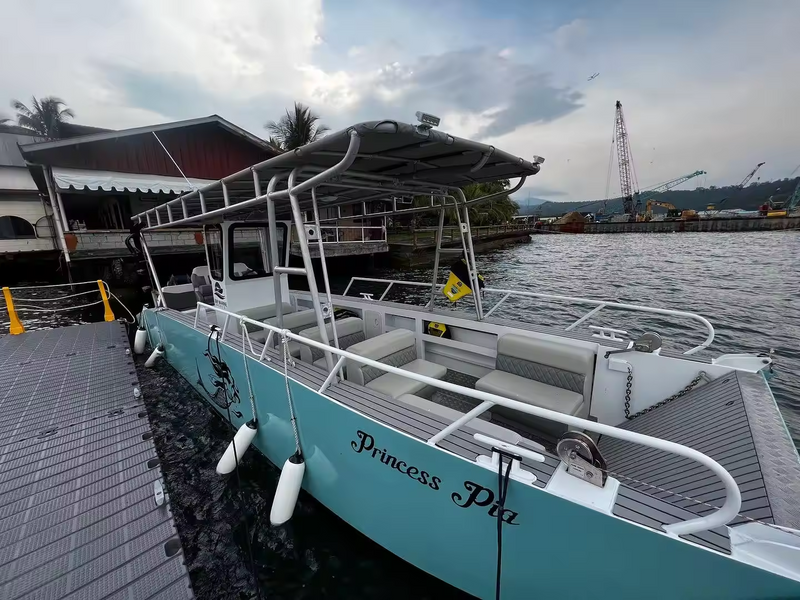 Barco de alumínio para desembarque, console de 9m, transportando barco de carga de 5 toneladas, embarcação de desembarque com console para vendas