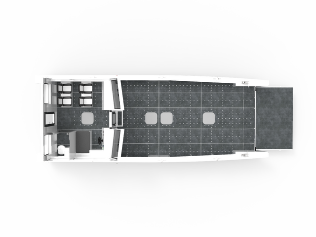 Barco de trabalho LCT soldado de alumínio luxuoso de alto nível de personalização de 11 m 36 pés com certificação CE