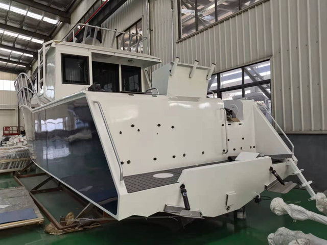 Barco de pesca de alumínio com motor externo de iate de luxo com cabine central de uso familiar de 36 pés e 11 m 